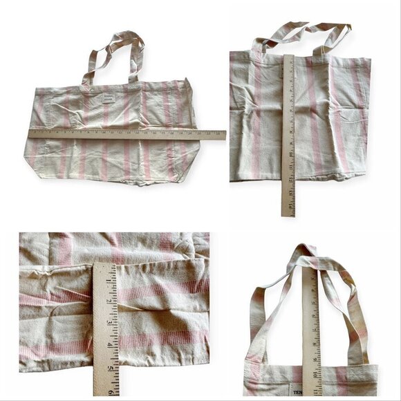 Sezane Canvas Large Tote Bag , Pink stripes, Never used, - Picture 5 of 5